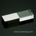 Silver Glass USB Stick With LED Light